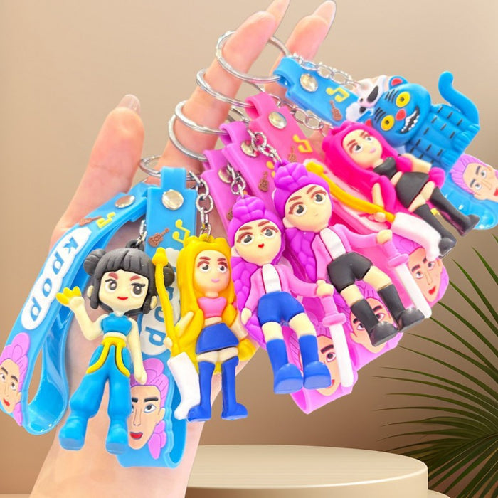 Wholesale Cartoon and anime peripheral silicone figurine keychain