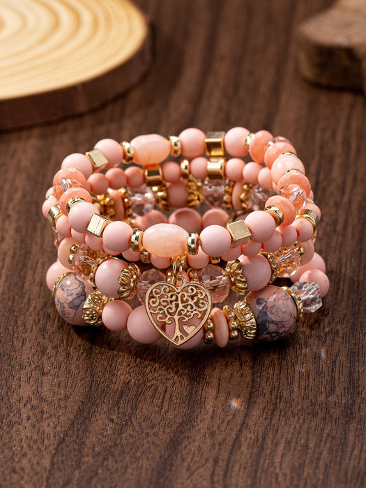Wholesale  Bohemian Style Multi-layer Wooden Beads Beaded Bracelet