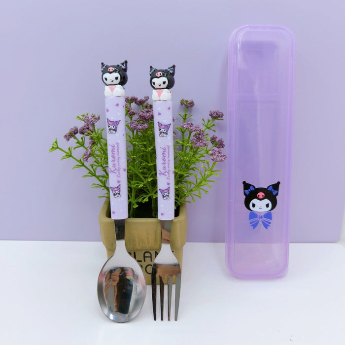 Wholesale Cartoon boxed tableware cute spoon and fork set stainless steel for students