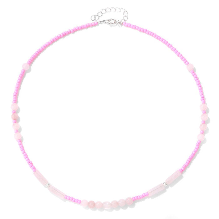 Wholesale Stone bead necklace with colorful small beads choker necklace