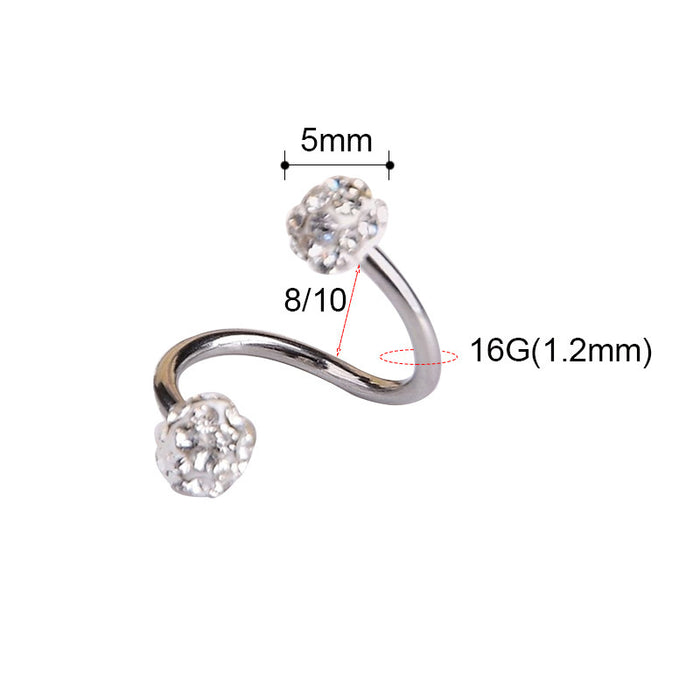 Wholesale Double Head Full Drill Mud Ball Ear Nail Ear Bone Nail Decoration