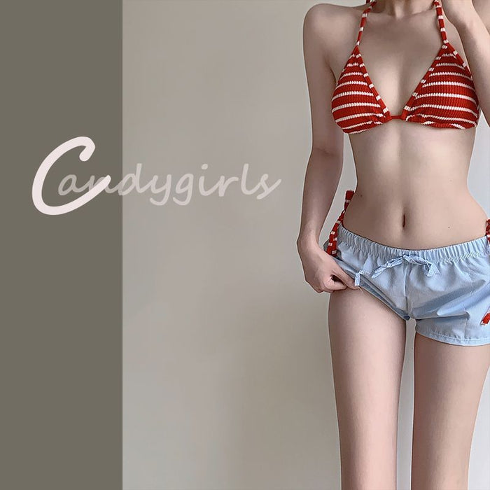 Wholesale Striped swimsuit hot spring split sexy vacation bikini