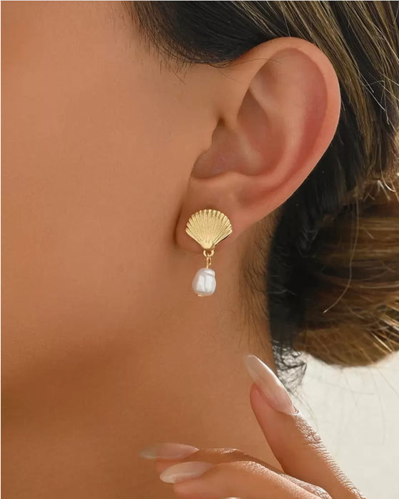 Wholesale Creative New Pearl Starfish Earrings Women's Seaside Vacation Style Earrings