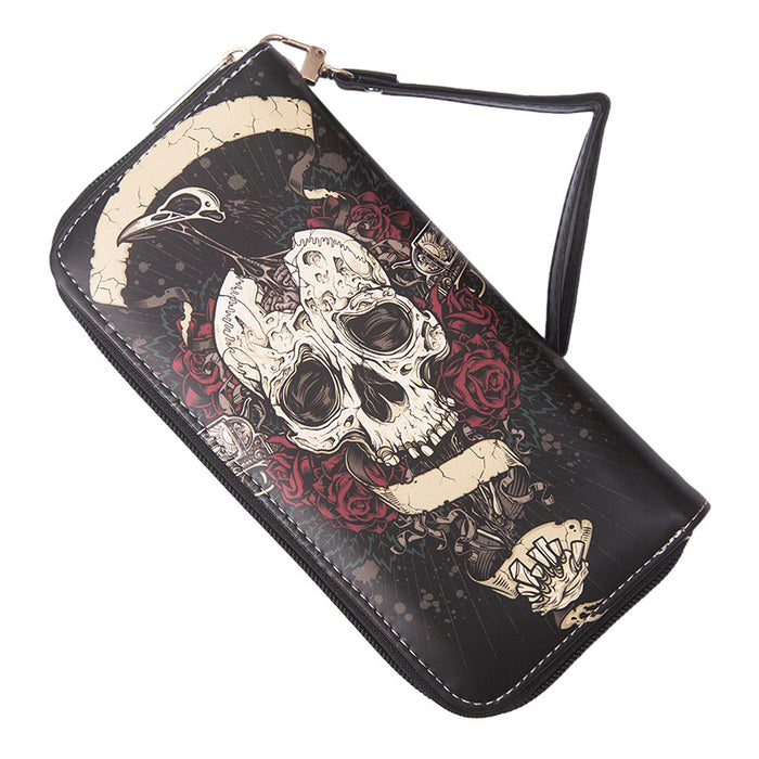 Wholesale Long Vintage Skull Wallet JDC-WT-MaoMao003