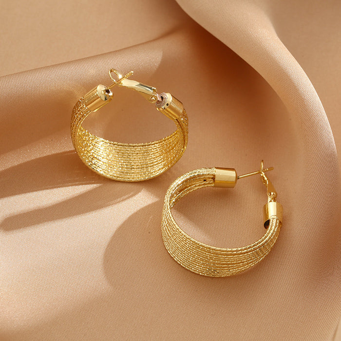 Wholesale Exaggerated Gold Earrings Elegant Multi-layer Circle Earrings Advanced Circle Earrings