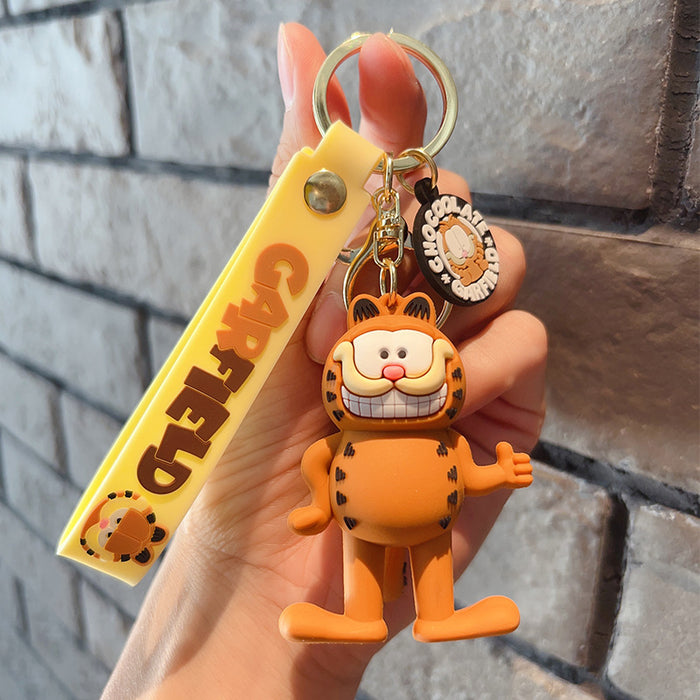 Wholesale Cartoon Silicone  Cat Keychain Pendant PVC Doll  Keychain