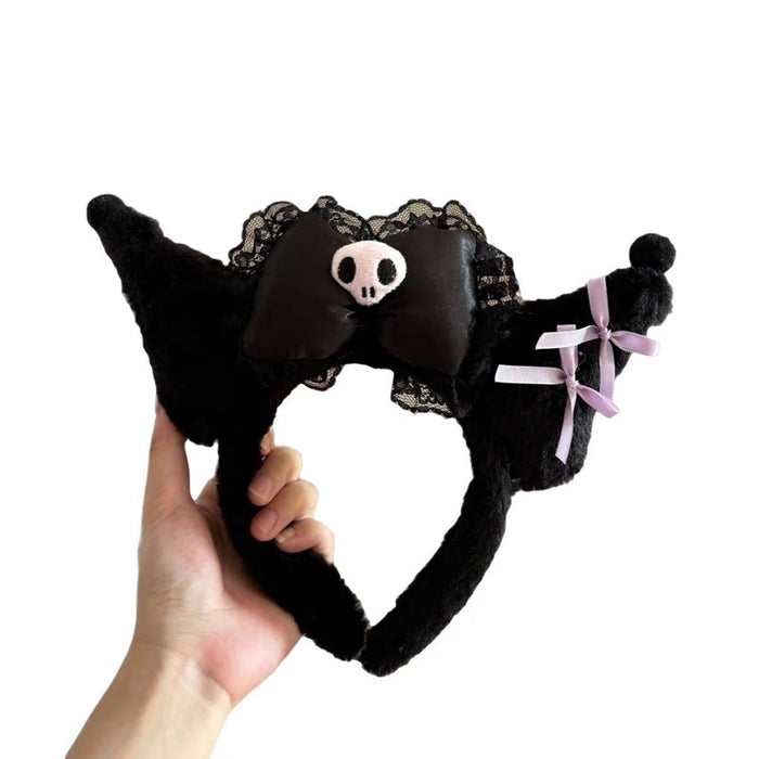 Wholesale  Black Cute Pink Bow Hairband Cartoon Plush  Headband