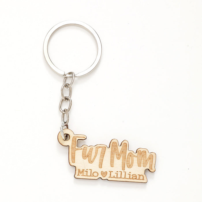 Wholesale Wooden Keychain Mother's Day JDC-KC-YiTian003