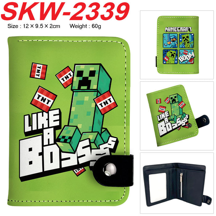 Wholesale Cartoon Theme Vertical PU Bifold Snap Wallet With Card Slots And Coin Pocket Casual Streetwear Accessory For Resale