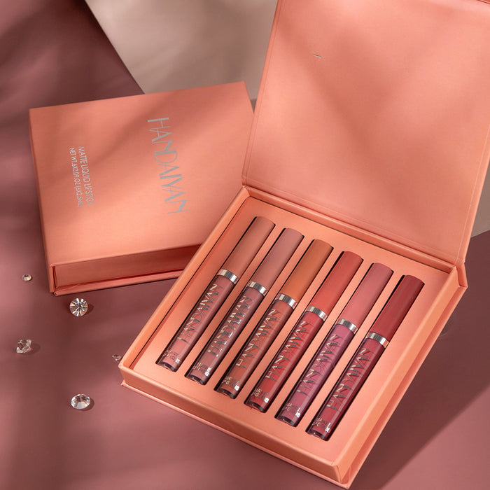 Wholesale Lip Glaze Set Matte 6 Supports Long term Waterproof, Non fading, Non stick Cup Lip Gloss Lip Glaze