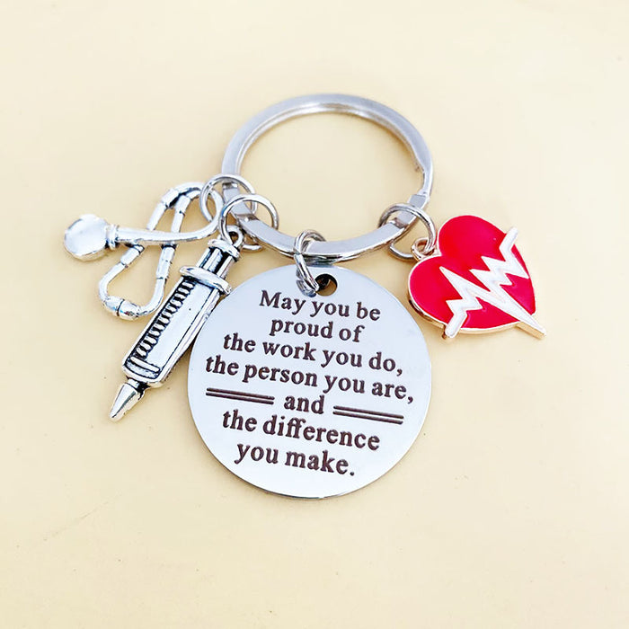 Wholesale May You Be Stainless Steel Keychain JDC-KC-TangMumao002