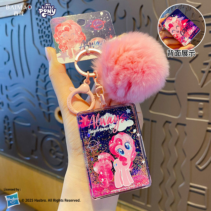 Wholesale Flowing sand acrylic keychain cartoon cute fur ball backpack pendant