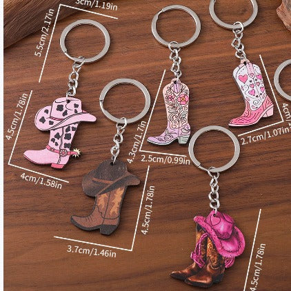 Wholesale Western Keychain Wooden Pendant