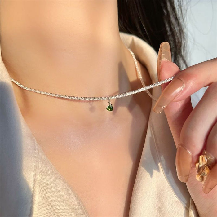 Wholesale Diamond zircon necklace, simple and versatile collarbone chain bracelet, temperament necklace accessory