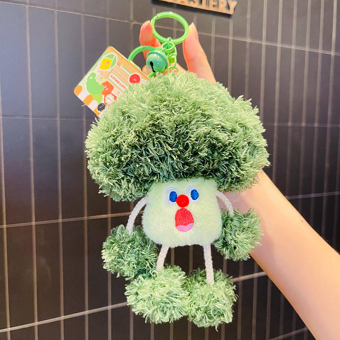 Wholesale cartoon vegetable coin purse plush keychain pendant scream vegetable earphone bag small gift