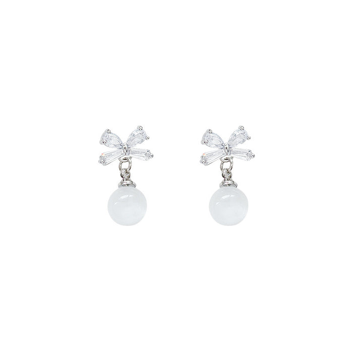 Wholesale Bowknot Zircon Stud Earrings