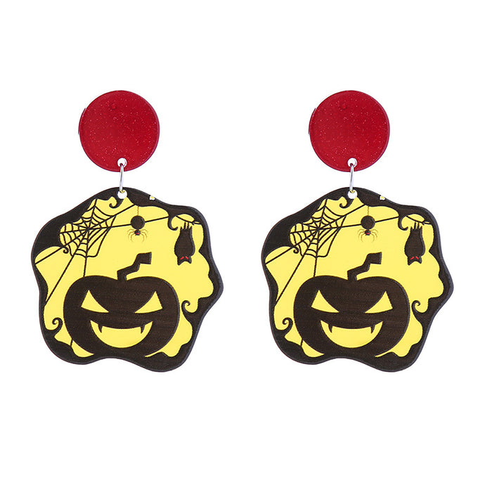 Wholesale Punk  Acrylic  Earrings Funny Pumpkin Skull Ghost Party Earrings