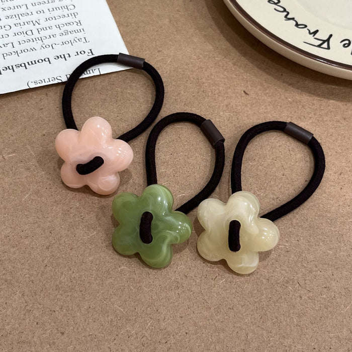 Wholesale Acrylic Flower Hair Rope Fashion Beaded Hair Rope Hair Strap Hair Accessories