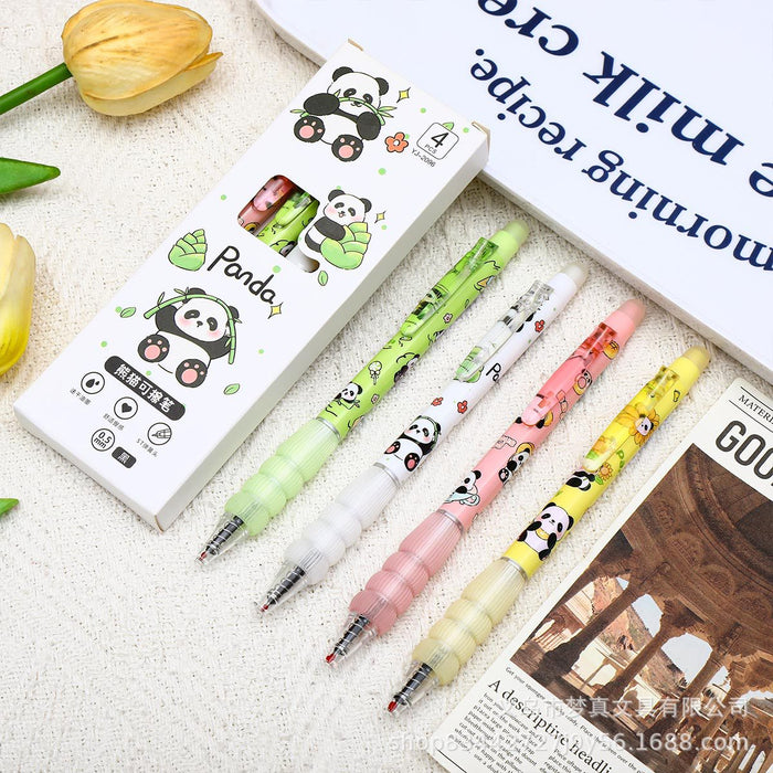 Wholesale 4pcs Erasable pen,  gel pen,  side-press brush pen,  cute cartoon,  student essential pen