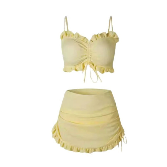 Wholesale South Korea Ins Summer High-end Bikini Sexy Slimming Flesh Covering Vacation Skirt Split Swimsuit Hot Spring Swimsuit