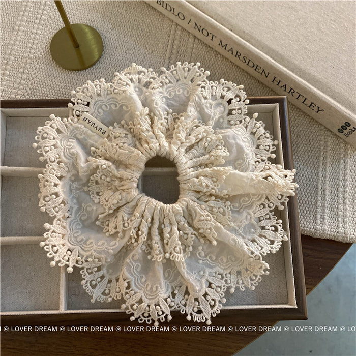 Wholesale New lace lace fabric large headband with high ponytail and versatile hair accessories