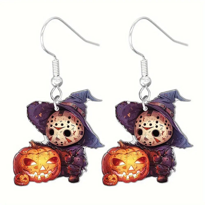 Wholesale  Cartoon Acrylic Earrings 2D Skull Clown Pumpkin Design Trendy Fashion Accessory For Party Gift Boutique Resale