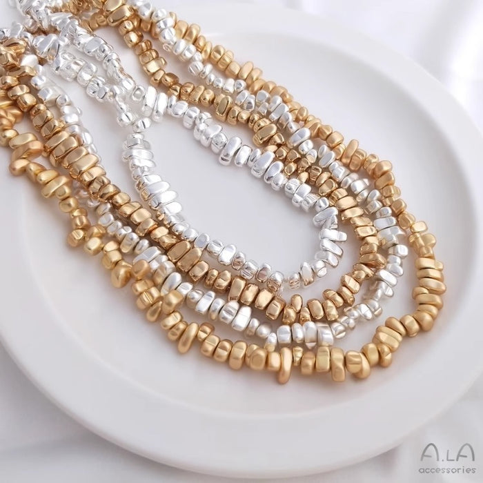 Wholesale Plated Bright Gold Bright Silver Special-Shaped Beads Beaded Earrings Bracelet