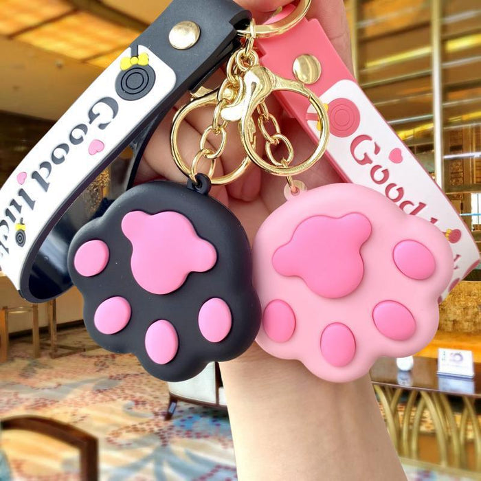 Wholesale Silicone Cartoon Cat Paw Keychain JDC-KC-MingT244