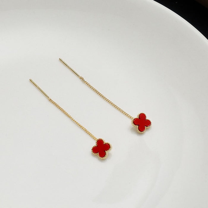 Wholesale Silver needle earrings, light luxury, exquisite and compact, fashionable and versatile, long chain tassel earrings