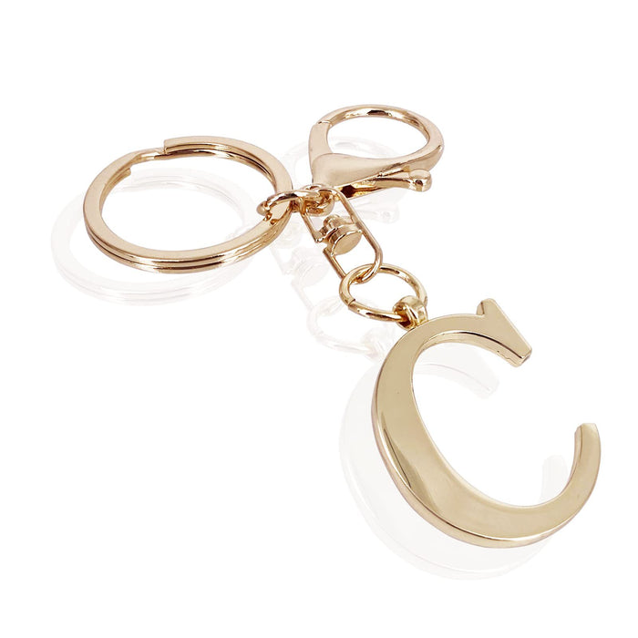 Wholesale Stainless Steel  Letter Key Chain Titanium Steel Keychain Initial Letter Modern Simple Backpack Pendant
