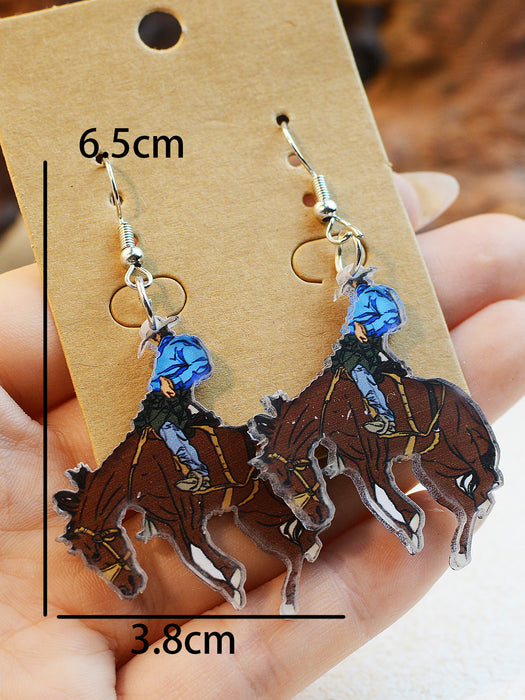 Wholesale Double Sided Acrylic Western Style Farm Earrings JDC-ES-ChenC005