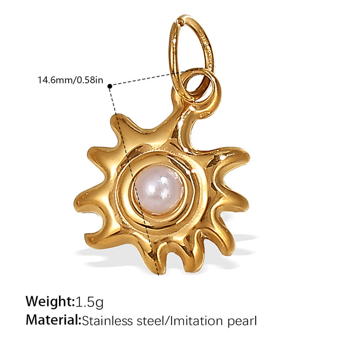 Wholesale Sun and Moon Element Stainless Steel Gold-Plated Pendant