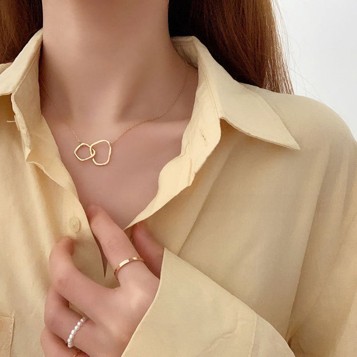 Wholesale irregular cross geometric clavicle chain Women's neck chain necklace