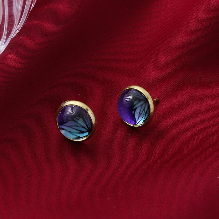 Wholesale Personalized, simple and exquisite DIY button earrings with geometric earrings