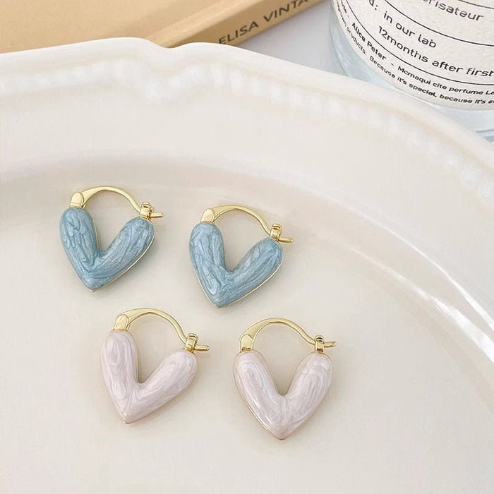 Wholesale Alloy Oil Drop Heart Earrings JDC-ES-Chengx001