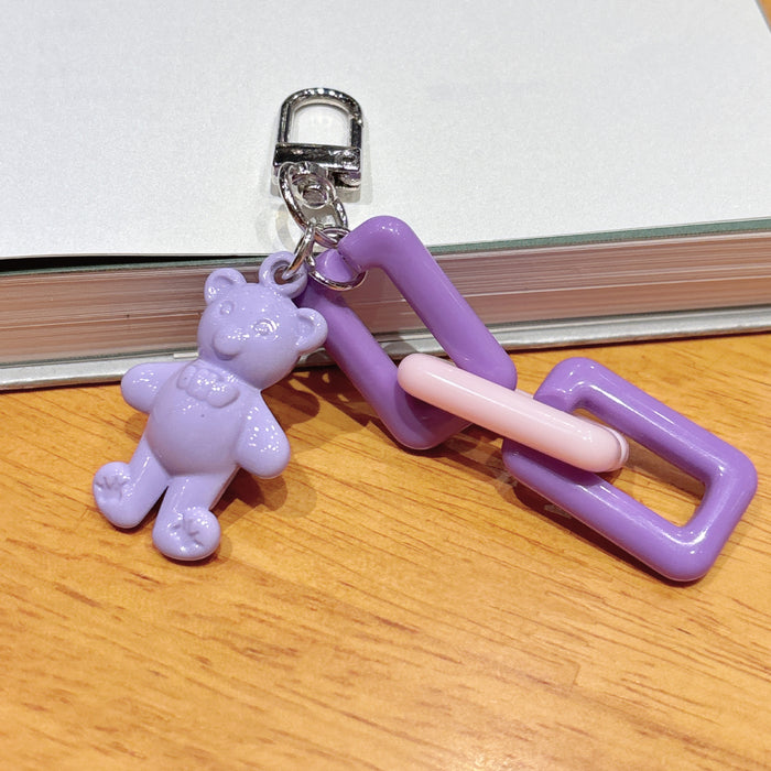 Wholesale DIY Acrylic Bear Keychain Pendant Handmade Earphone Bag Pendant Car Bag Accessories