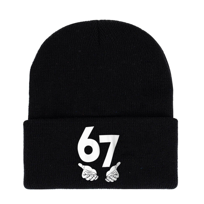 Wholesale Letter pattern knitted hat wool hat warm hat