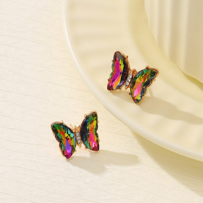 Wholesale Trendy Butterfly Jewelry Set Earrings Necklace Ring Alloy Fashion Accessory