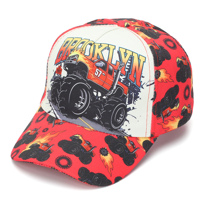 Wholesale Kids Baseball Cap with Flame Print Summer Sun Protection Unisex Hat