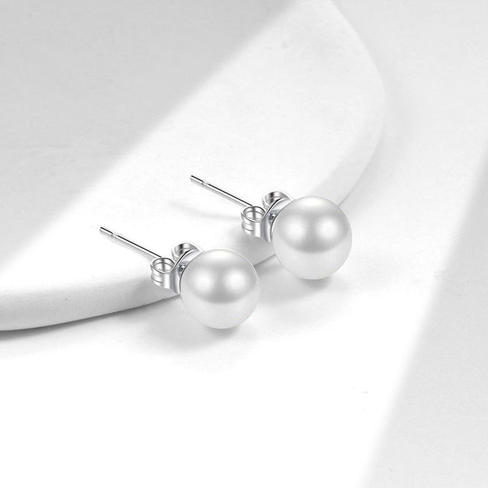 Wholesale Women S Pearl Stud Earrings Elegant White Gold Tone Design For Gift Boutique Resale And Party Wear