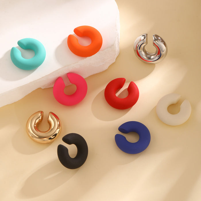 Wholesale Minimalist C-shaped ear hole free colorful single ear bone clip with versatile temperament and smooth opening ear clip