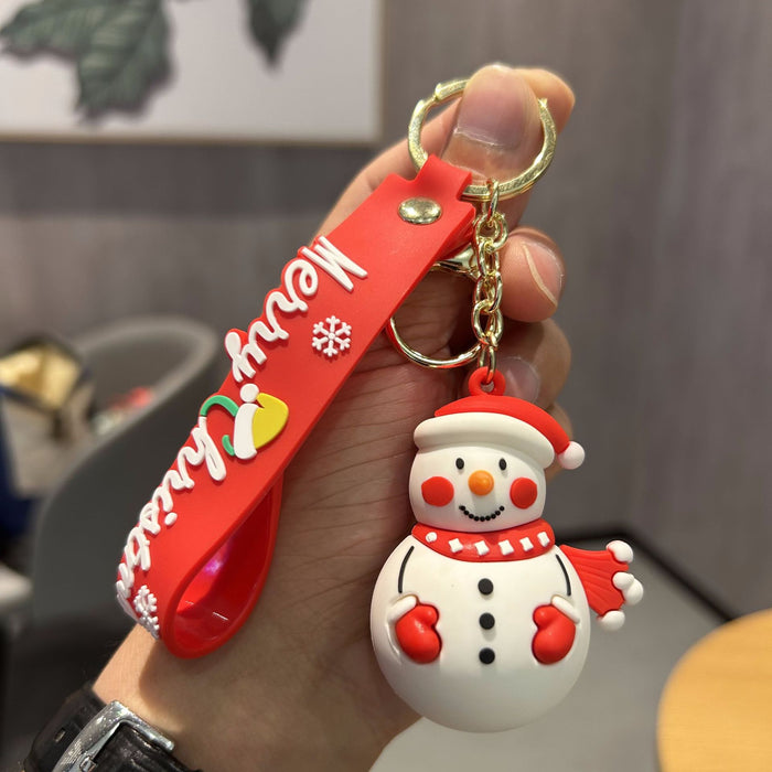 Wholesale PVC Santa Claus Christmas Tree Cartoon Doll Keychain JDC-KC-WuYi137