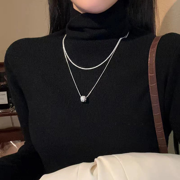 Wholesale Titanium steel necklace, sweater chain, high-end light luxury temperament jewelry accessories