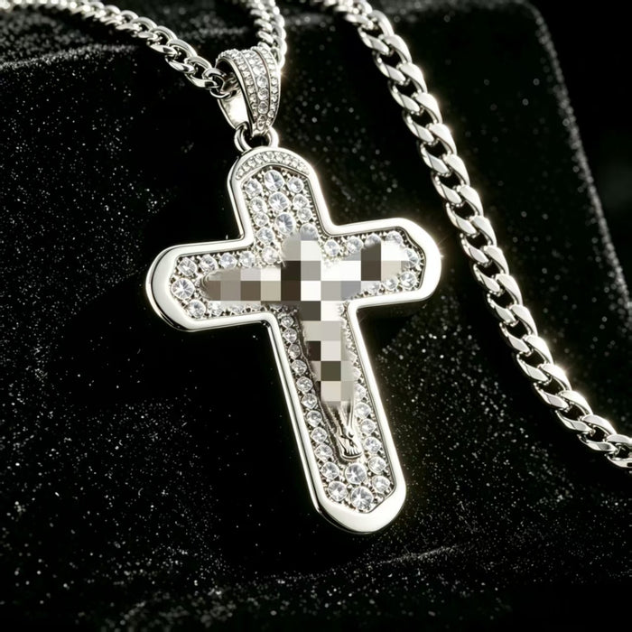 Wholesale color-preserving full diamond cross pendant necklace jewelry