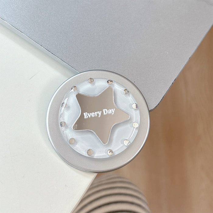 Wholesale Simple Star Design Desktop Retractable Phone Holder with Rhinestone Mirror