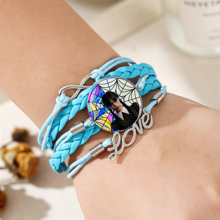 Wholesale Leather multi-layered blue woven jewelry bracelet