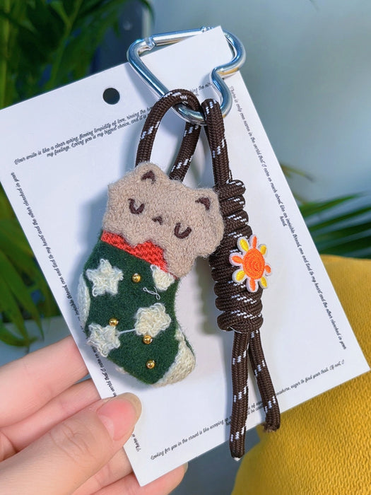 Wholesale Christmas Plush Keychain Bag Charm – Cute Santa and Tree Design Holiday Gift Accessory