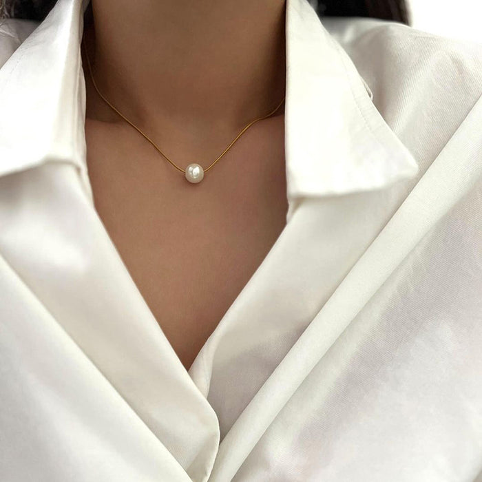 Wholesale New jewelry simple and versatile pearl pendant, niche light luxury pearl necklace