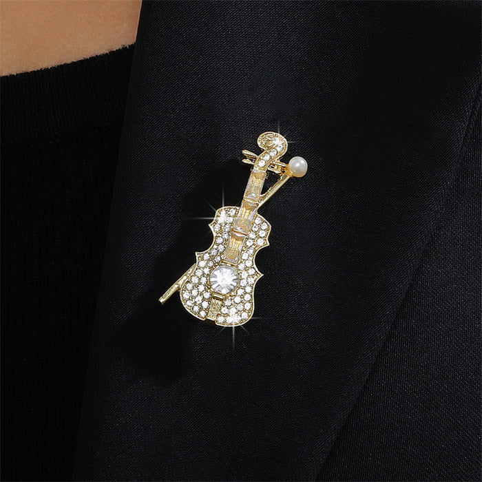 Wholesale Fashion and versatile brooch with rhinestone inlay, exquisite temperament, suit accessories