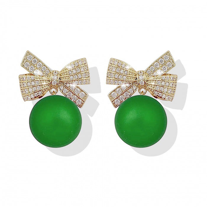 Wholesale Silver needle red pearl studded diamond earrings, niche design, light luxury earrings wholesale